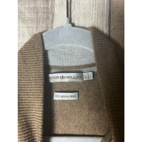 Peter Millar Brown Sleeveless Men's Pullover 1/4 Zip - Picture 4 of 4